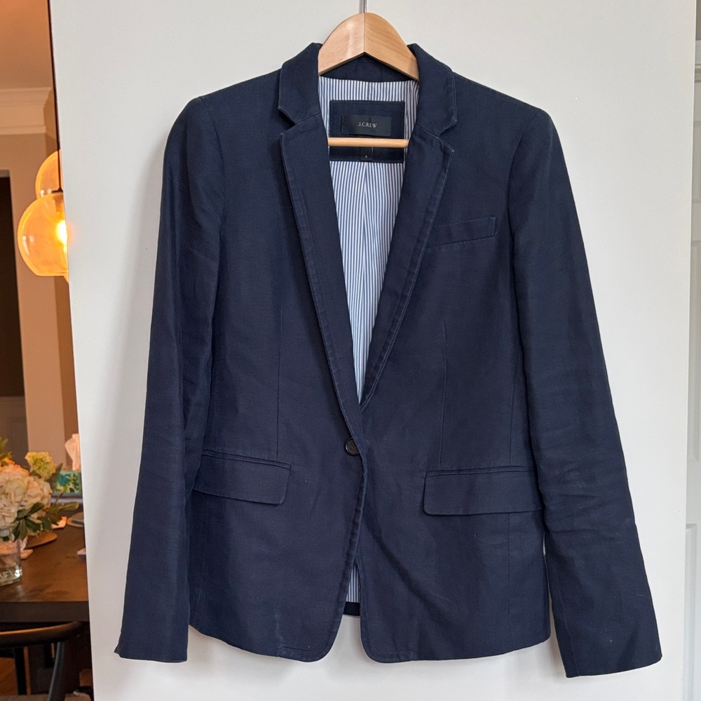 J.‎ Crew Regent Linen Blazer Navy
